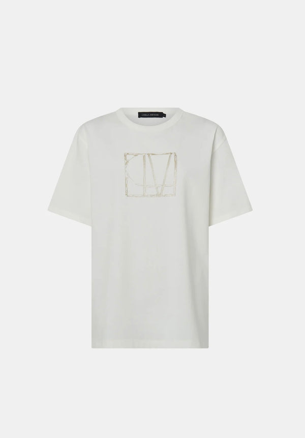 Patina Front Monogram Tee - Soft White