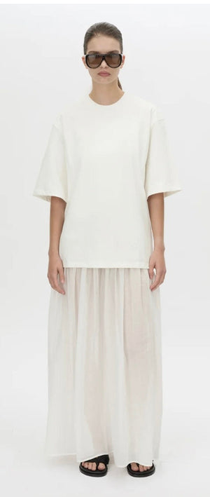ROMY CONTRAST MAXI DRESS - SOFT WHITE