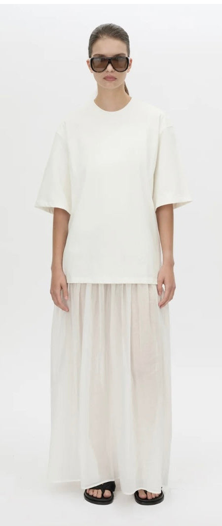 ROMY CONTRAST MAXI DRESS - SOFT WHITE