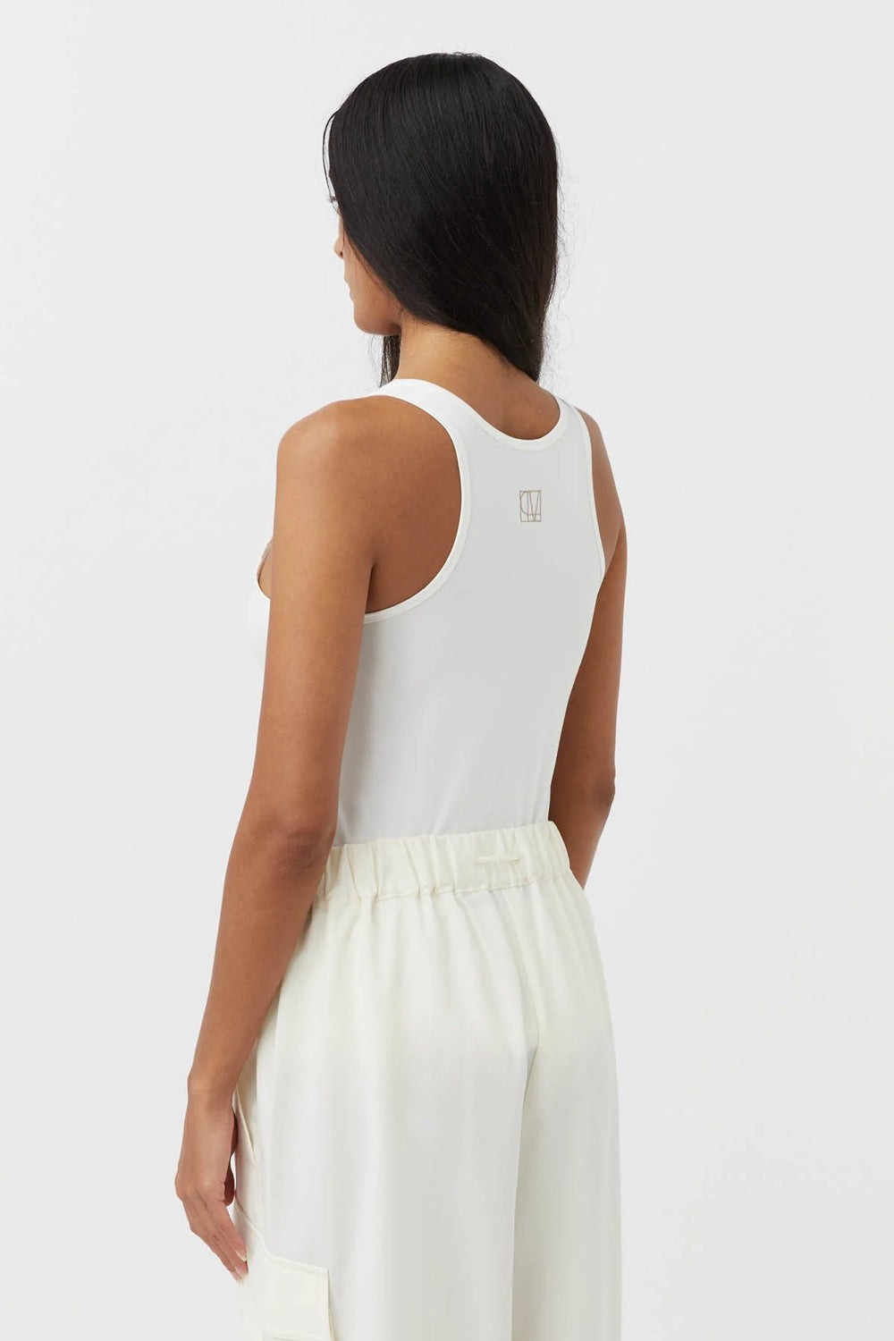 Miles Monogram Tank - cream