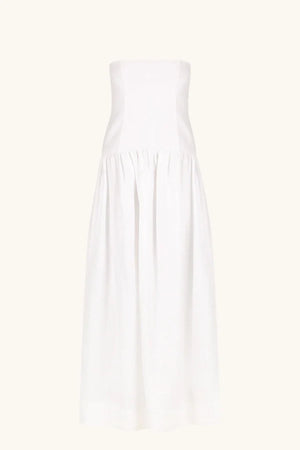 Blanc Strapless Panelled Maxi Dress - Ivory