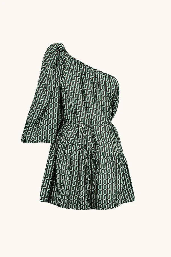 Ida Long Sleeve Tiered Mini Dress - Black/Multi