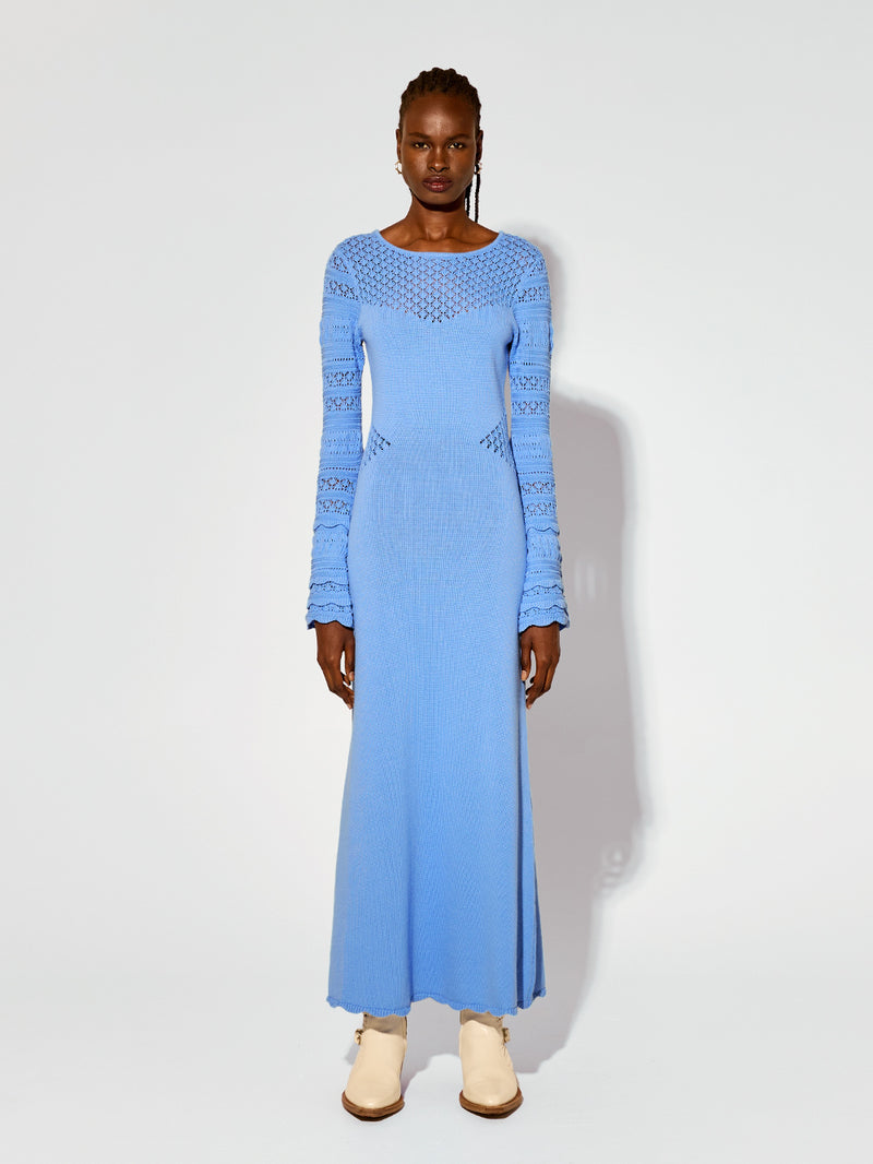 Marisol Knit Maxi Dress - Blue