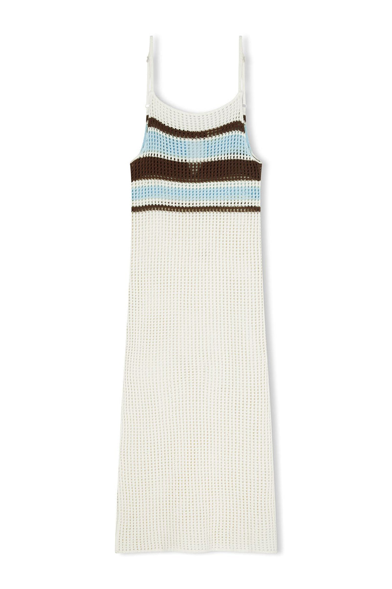 Sea Stripe Cotton Crochet Dress