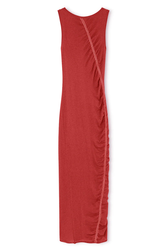 Contrast Knit Dress - Red