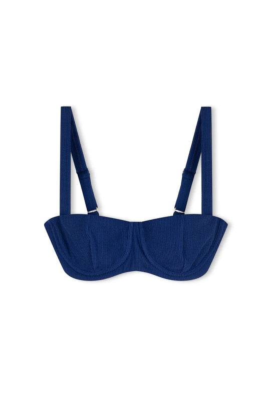 Textured Balconette Bra Cup - Ocean Blue