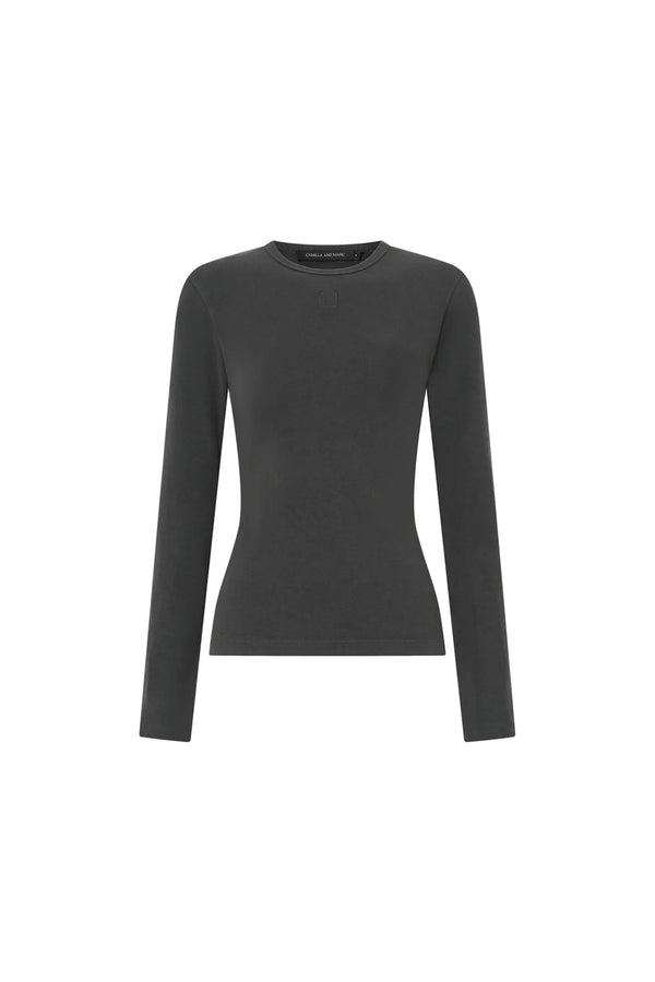 Abel Monogram Long Sleeve Top - Chicago Grey