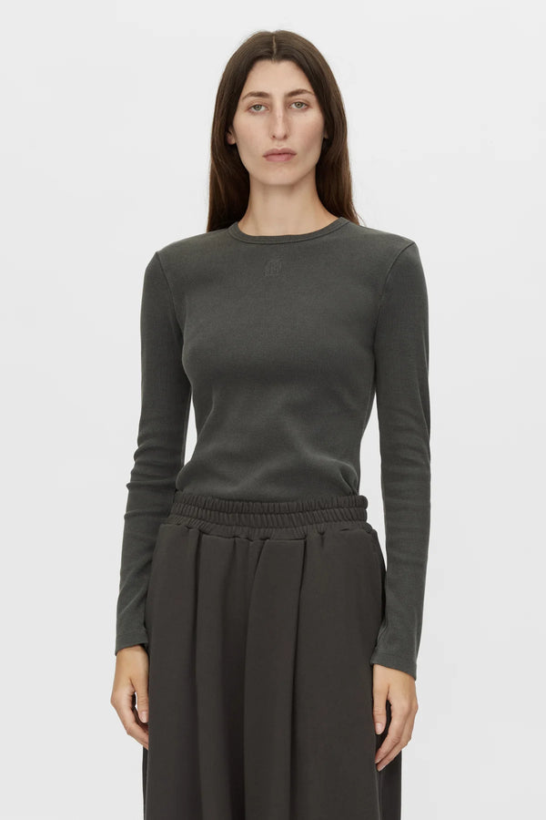 Abel Monogram Long Sleeve Top - Chicago Grey