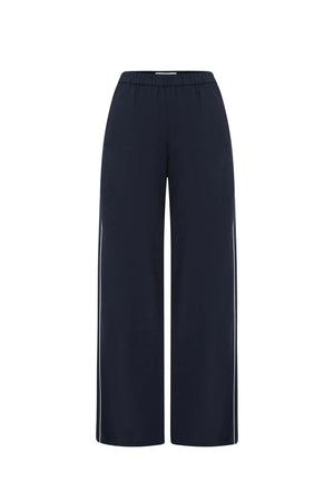 Kaia Straight Linen Pants - Ink
