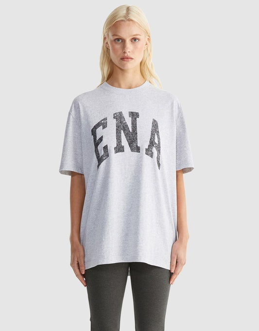 Jessie Oversized Tee College - Mid Grey Marle