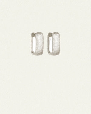 Alida Square Hoops - Silver