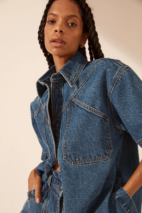 Raquel Short Sleeve Shirt - Vintage Blue