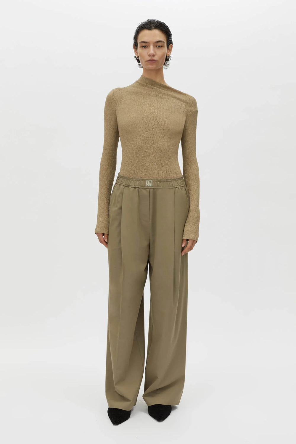 Zeno Monogram Elastic Pant - Khaki