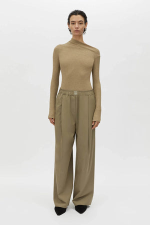 Zeno Monogram Elastic Pant - Khaki