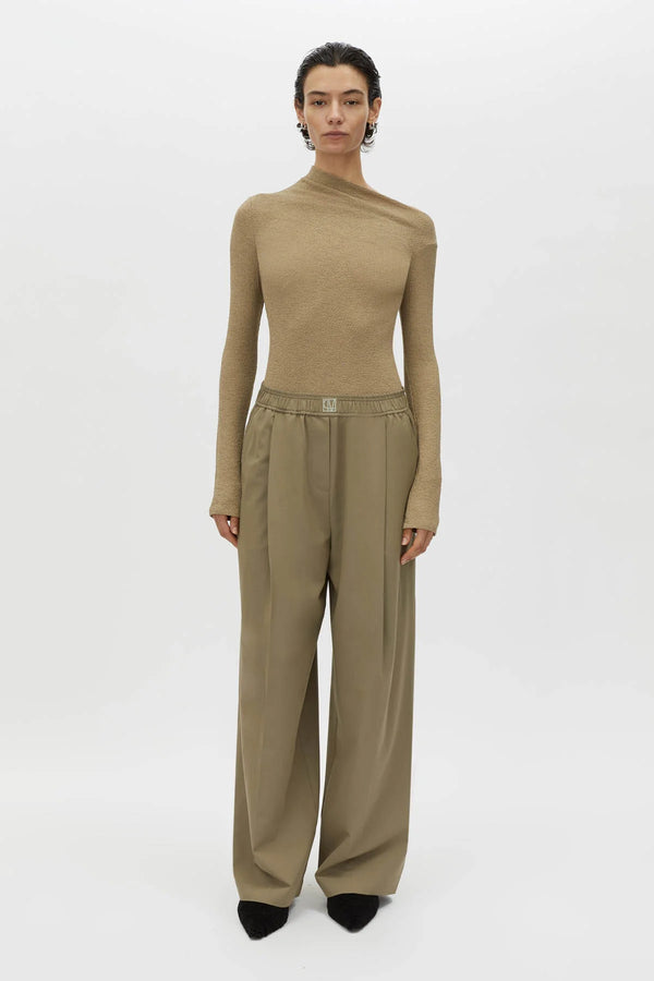 Zeno Monogram Elastic Pant - Khaki