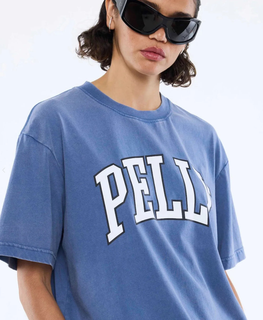 Jessie Oversized Tee Varsity - Indigo Wash