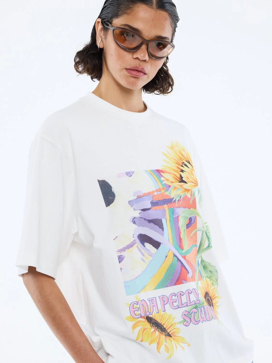 Sunflower Warp Tee - Vintage White