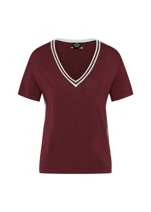 Sienna V Neck Tee - Red