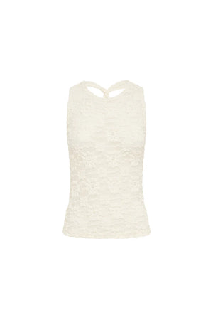 Sloane Sunflower Lace Tank - creme