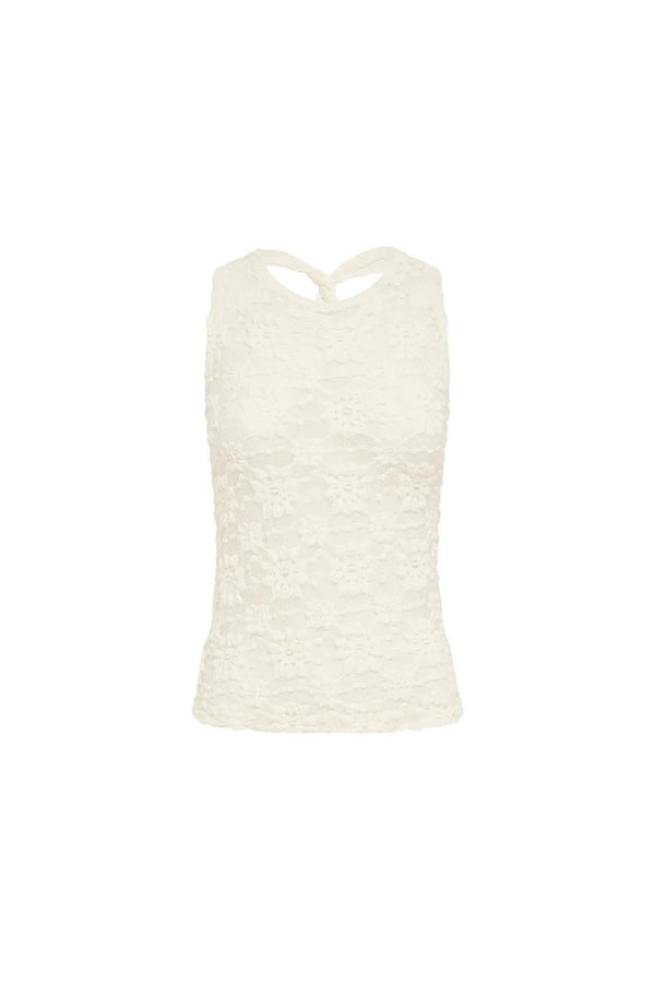 Sloane Sunflower Lace Tank - creme