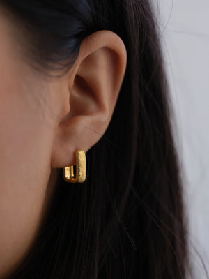Alida square hoops - gold vermeil