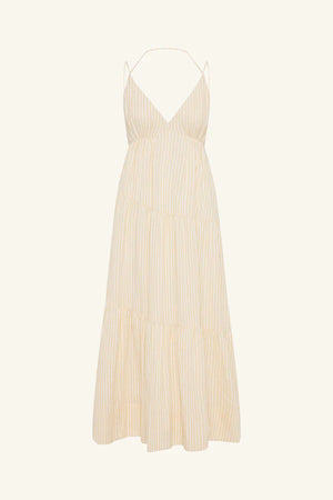 Tiered Maxi Dress - Buttercream Stripe