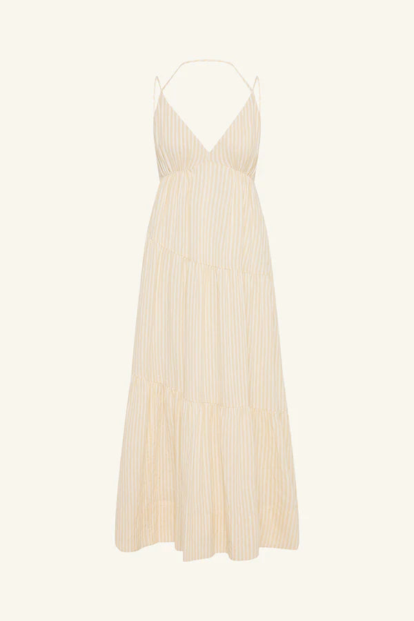 Tiered Maxi Dress - Buttercream Stripe