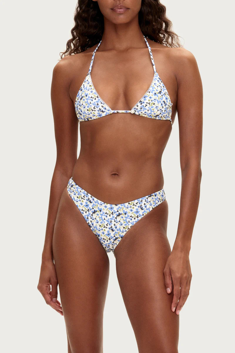 Tie Triangle Top - Blue Floral