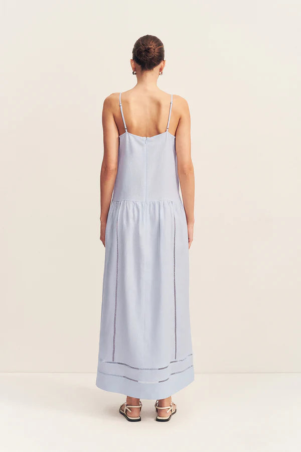 Tommy Square Neck Maxi Dress - Sky Blue