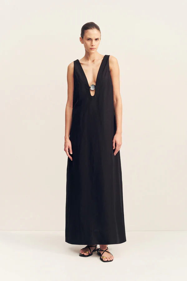 Paloma Plunged Maxi Dress - Black