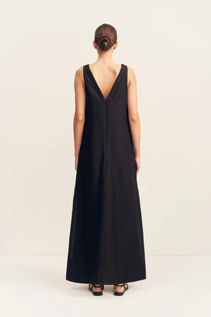 Paloma Plunged Maxi Dress - Black