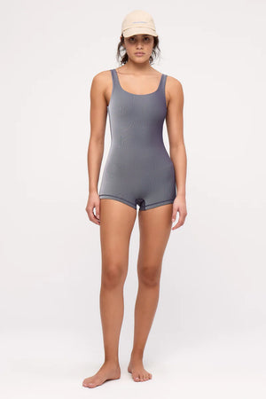 Stripe Rib Bodysuit - Navy