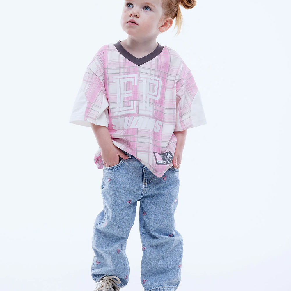 Kids Lunar Jersey - Pink Check