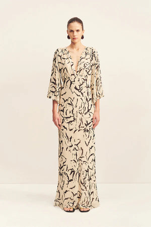 Rea Balloon Sleeve Maxi Dress