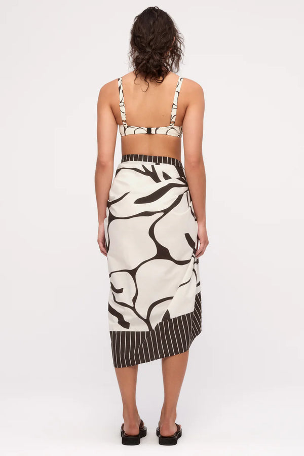Cotton Sarong - Cream Flower Print