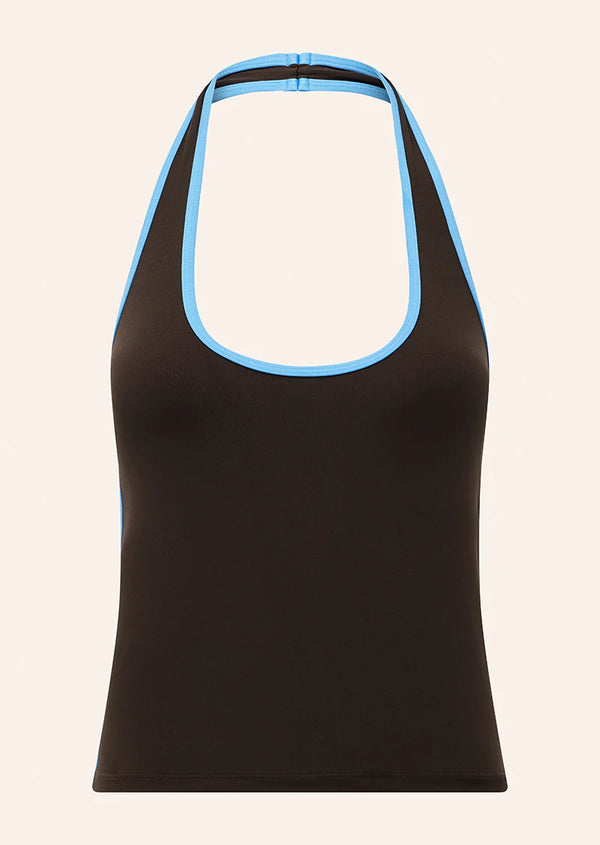Radar Halter Tank - Coffee/Marina
