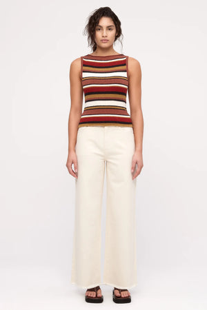 Textured Knit Tank - Earth Stripe