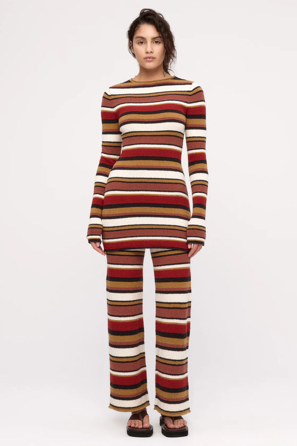 Textured Knit Pant - Earth Stripe