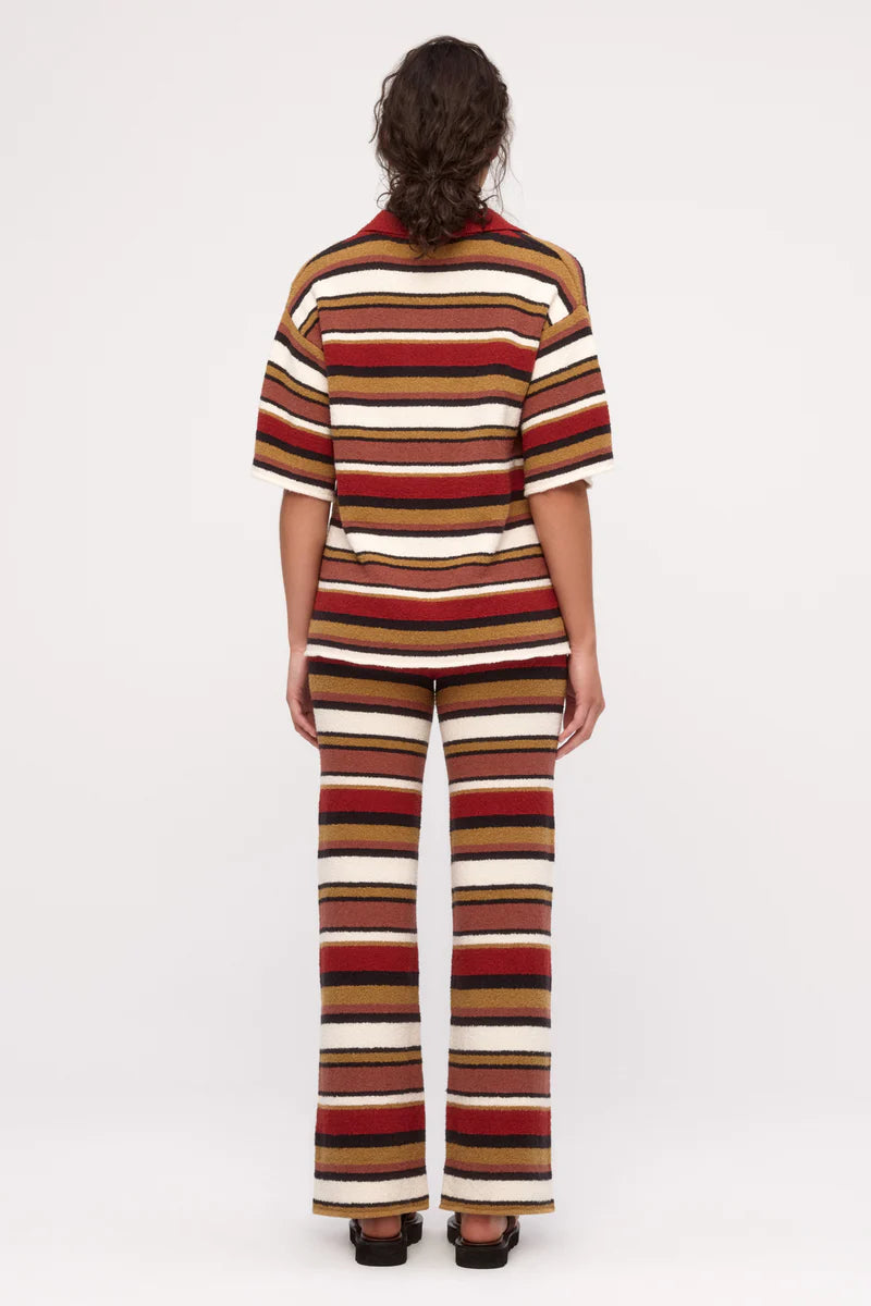 Textured Knit Pant - Earth Stripe