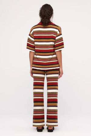 Textured Knit Pant - Earth Stripe