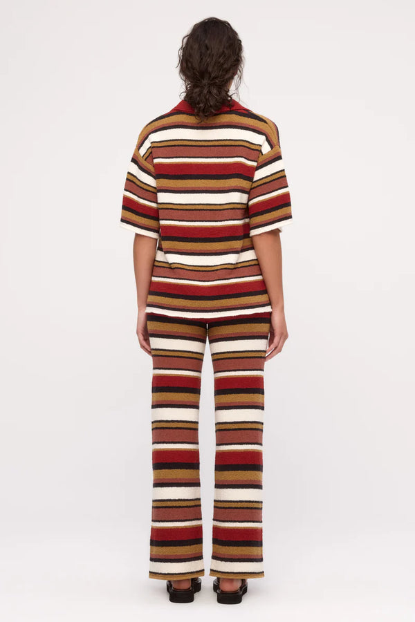 Textured Knit Pant - Earth Stripe