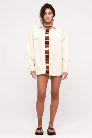 Organic Denim Shirt Jacket - Coconut Solid