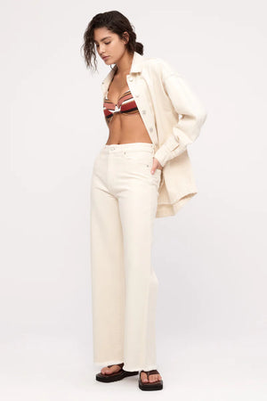 Organic Denim Shirt Jacket - Coconut Solid