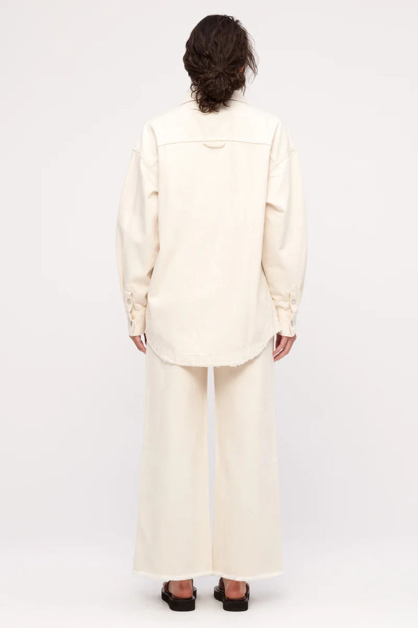 Organic Denim Shirt Jacket - Coconut Solid