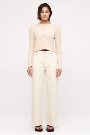 Organic Mid Rise Jean - Coconut Solid