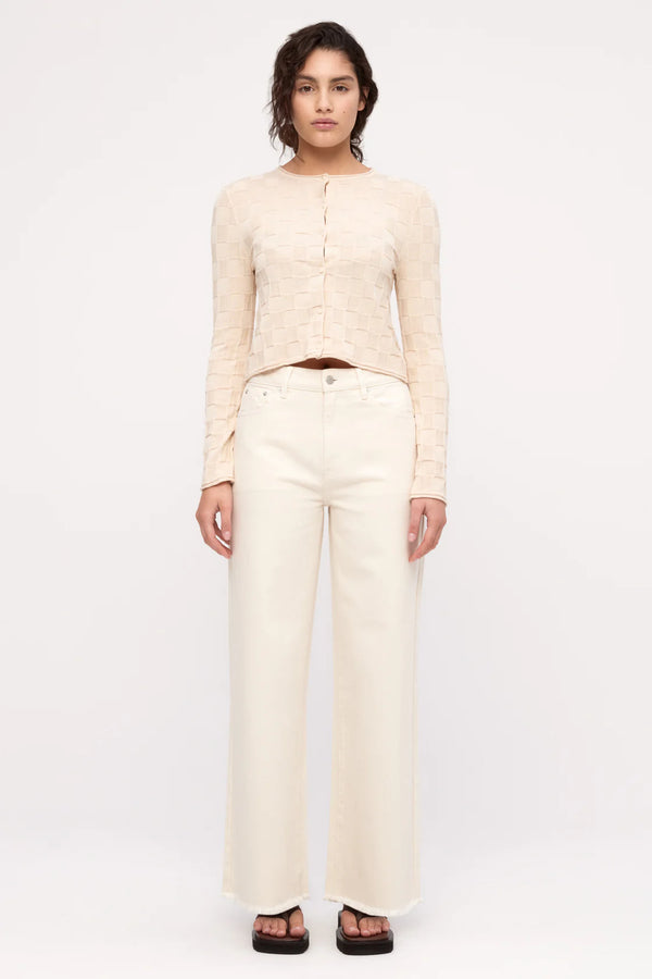Organic Mid Rise Jean - Coconut Solid