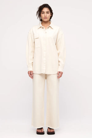Organic Mid Rise Jean - Coconut Solid