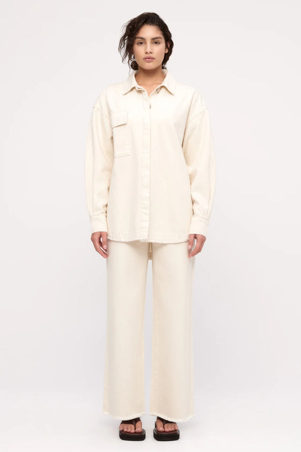 Organic Mid Rise Jean - Coconut Solid