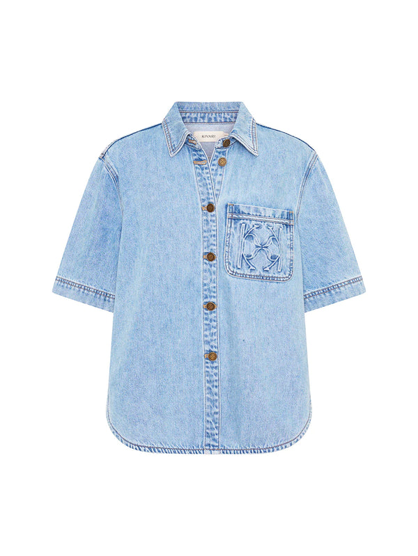 Ariana Denim Shirt - Pale Stone