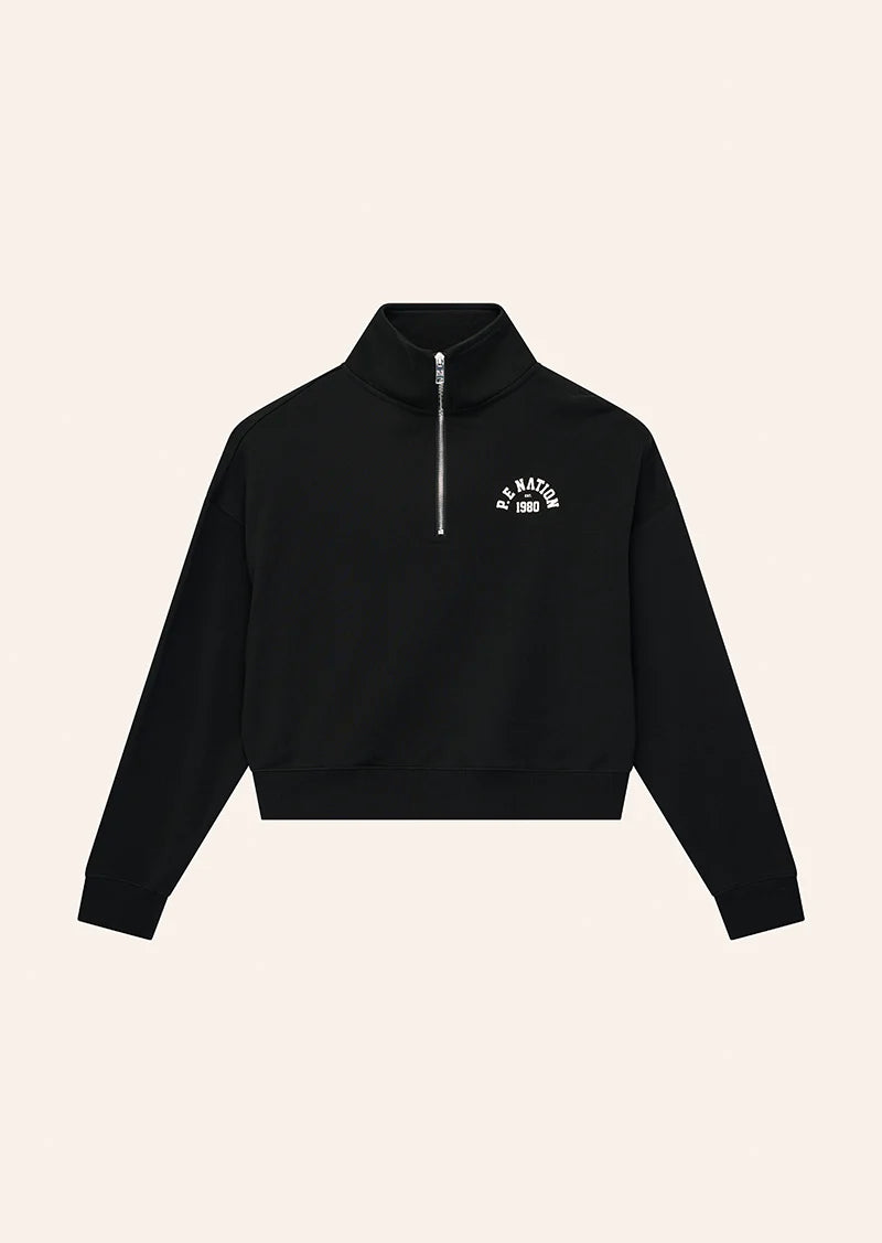 Established Oversize Zip Sweat - Black